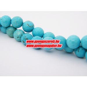 Csiszolt türkenit ásványgyöngy. 8mm.  1 szál. (kb. 40cm)
