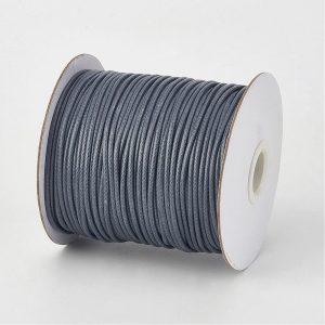 Leárazás! Viaszolt poliészter zsinór. 1mm. Sötétszürke. 160m/db.