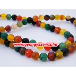 Leárazva! Achát gyöngy. 8mm. Színes.  1 szál.