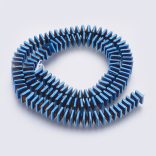 1 szál. Hematit ásványgyöngy. 6x6x3mm. Kék.