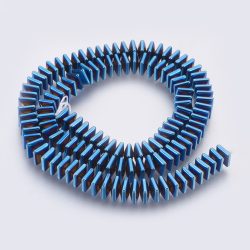 1 szál. Hematit ásványgyöngy. 6x6x3mm. Kék.