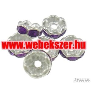 100db. Köztes gyöngy. Rondell. 7x4mm. Lila.   