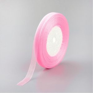 Organza szalag. 12mm. Rózsaszín. 22.5m/tekercs.