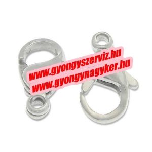 25db. Acél delfinzár, delfin kapocs, ékszer zár. 12x7mm. 