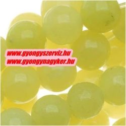 Olív jade ásványgyöngy. 10mm. 1 szál. (kb. 40cm)