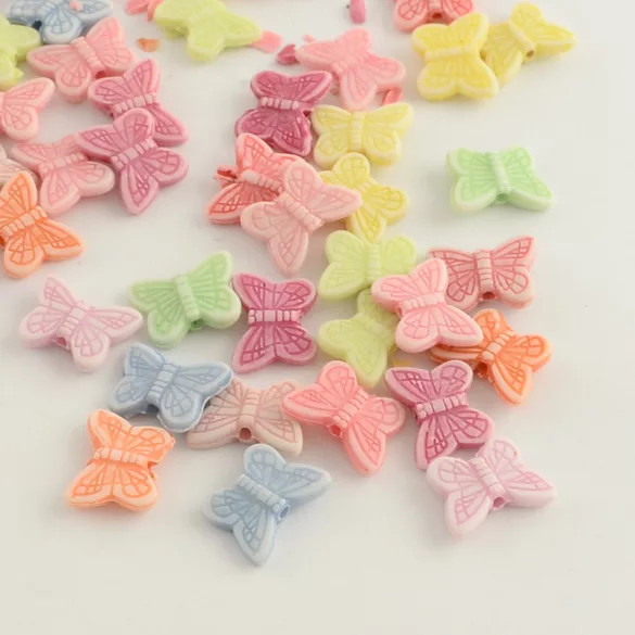 Műanyag gyöngy mix. Pillangós mix. 50g.