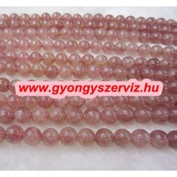 Eperkvarc ásványgyöngy. 8mm.  1 szál, kb. 40cm.