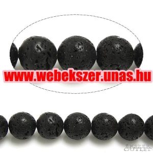 Lávakő gyöngy. 12 mm.   1 szál. (kb. 40cm)