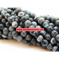   Leárazva!  Bőrhatású, repesztett achát ásványgyöngy. 8mm. 1 szál.