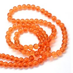 1 szál. Üveggyöngy. 6mm. Borostyán.