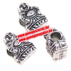    100db. Buddha gyöngy. 10x14x8mm. Fém bevonatú műanyag köztes gyöngy. 