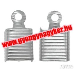    100db. Zsinór vég. Szalag vég. 6x13x4mm. Platina szín.  