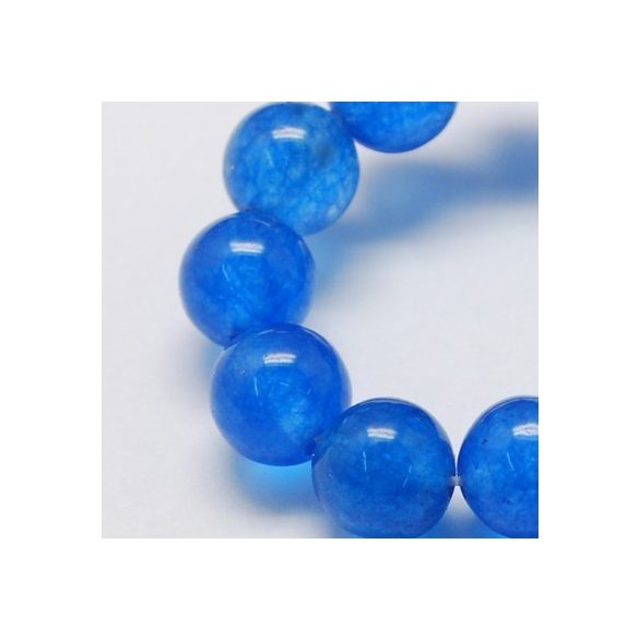 Jade ásványgyöngy. Égkék. 8mm.  1 szál. (kb. 40cm)