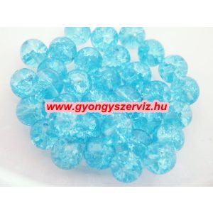 Cseh, roppantott üveggyöngy. 8mm. Türkiz. 50db/csomag.