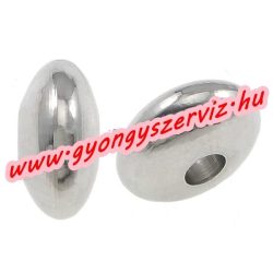 Nemesacél diszkosz. Acél köztes gyöngy. 4x8mm. 10db.