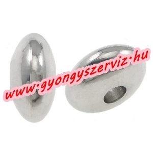 Nemesacél diszkosz. Acél köztes gyöngy. 4x8mm. 10db.