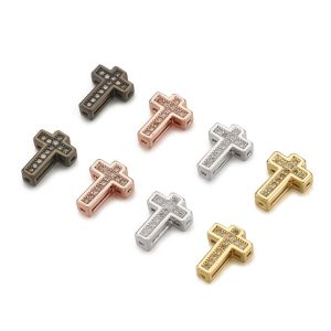 Kiárusítás! Cirkon kereszt köztes gyöngy. 13x10x4mm. 4 színben!