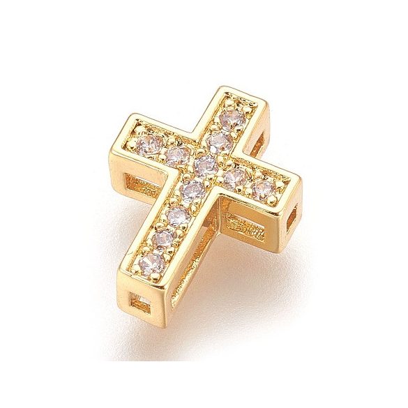 Kiárusítás! Cirkon kereszt köztes gyöngy. 13x10x4mm. 4 színben!