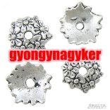 Gyöngykupak. Fémgyöngy. 11.8x11.8x3mm. Antik ezüst szín.   100db.