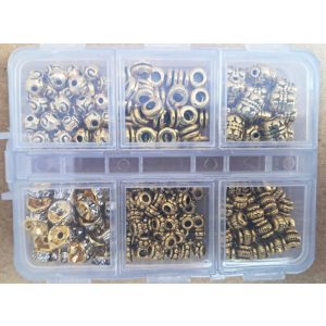 DIY. 200 darabos alkatrész mix. Antik arany szín.