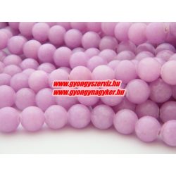 Jade ásványgyöngy. 8mm. Fukszia. 1 szál, kb. 40cm.