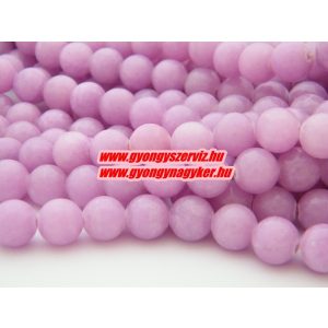 Jade ásványgyöngy. 8mm. Fukszia. 1 szál, kb. 40cm.