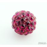 Shamballa gyöngy. 10 mm. Sötétpiros.   10db.