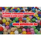 Shamballa gyöngy. 10 mm. Sötétpiros.   10db.