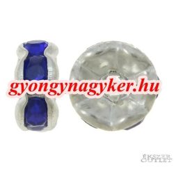   100db. Fémgyöngy. Köztes gyöngy. Rondell. 7x3mm. Sötétkék. 