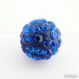 Shamballa gyöngy. 10 mm. Sötétkék.  10db.
