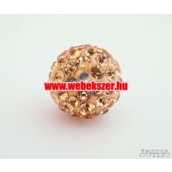 Shamballa gyöngy. Kristály gyöngy. 12mm. Barack.  10db.