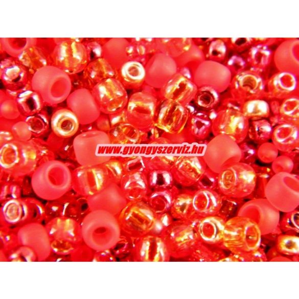 Toho gyöngy. Piros mix. 50g/csomag.