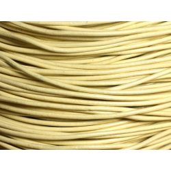 Bőr szalag, bőr zsinór. 2mm.  Krém. 10m/db