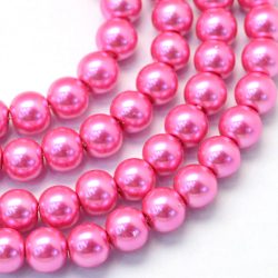 100db. Üveg tekla gyöngy. 8mm. Pink.