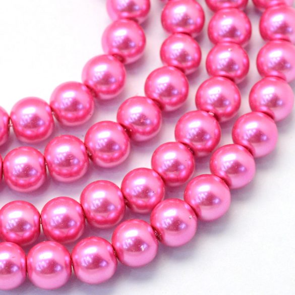 100db. Üveg tekla gyöngy. 8mm. Pink.