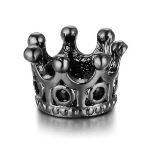 Kiárusítás! Cirkon korona. 10x7mm. Fekete szín, fekete kristály.
