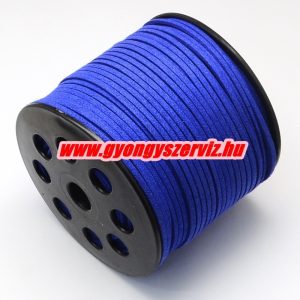 Velúr zsinór. 2.7x1.4mm. Csillogó kék. 90m/db.