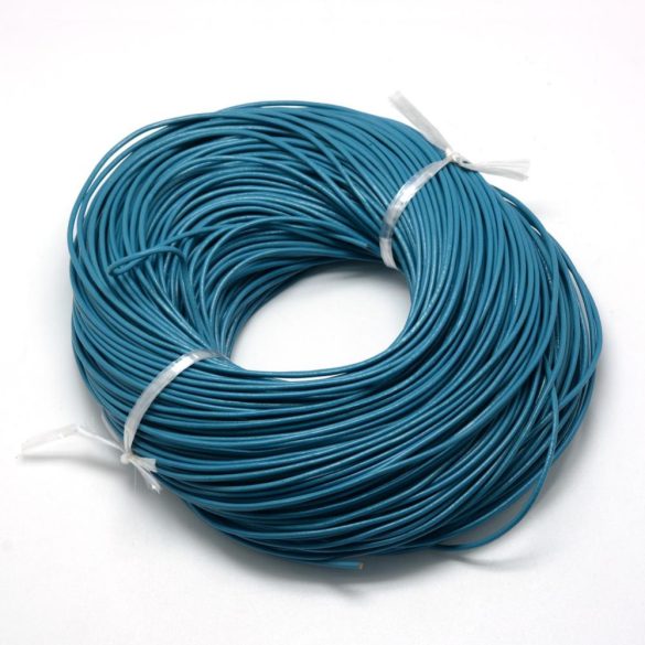 100m. Bőr zsinór. 2mm. Türkiz zöld.