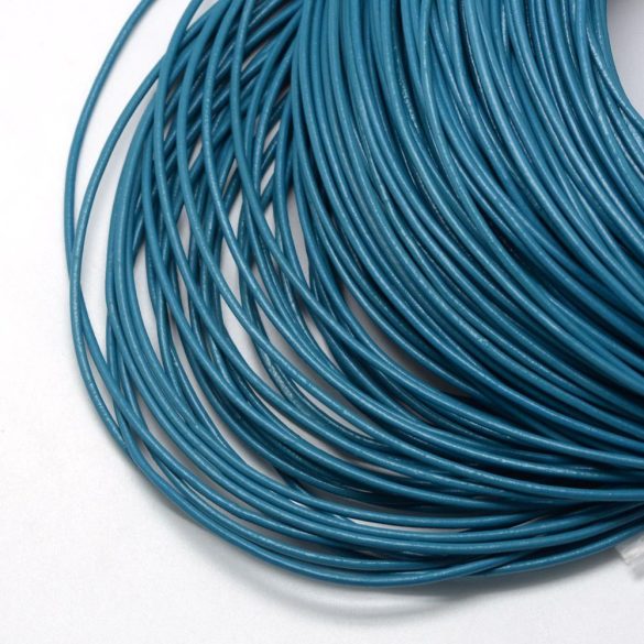 100m. Bőr zsinór. 2mm. Türkiz zöld.