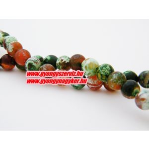 " Színes zöld " achát ásványgyöngy. 8mm.  1 szál.