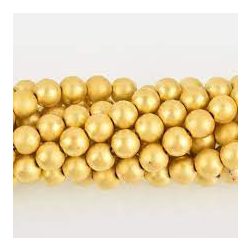 Matt hematit ásványgyöngy. 8mm. Arany szín. 1 szál.