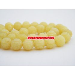   Faragott olív jade ásványgyöngy. 8mm. 1 szál. (kb. 40cm)