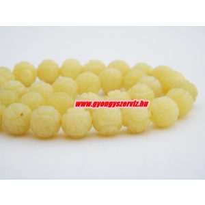 Faragott olív jade ásványgyöngy. 8mm. 1 szál. (kb. 40cm)