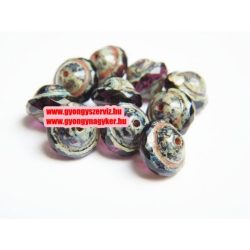 Cseh csiszolt üveggyöngy. 8x10mm. Ametiszt. 10db/csomag.