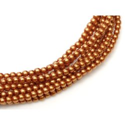 Cseh tekla üveggyöngy. 6mm. Réz. 100db/szál.