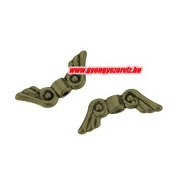   100db.   Angyalszárny köztes gyöngy. 16x6mm. Antik bronz szín. 