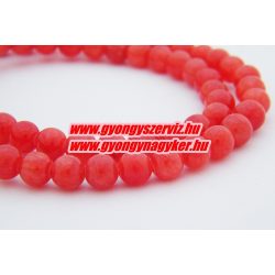 Jade ásványgyöngy. 6mm. Vérnarancs. 1 szál, kb. 40cm.