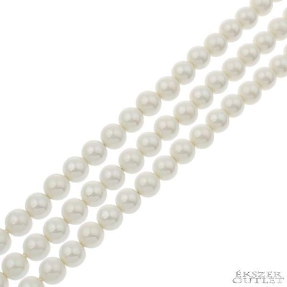 Shell pearl gyöngy. 10mm. Porcelán.  1 szál. (kb. 40cm)