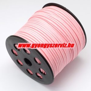 Velúr zsinór. 2.7x1.4mm. Csillogó rózsaszín. 90m/db.