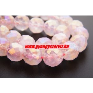 Csiszolt aurakvarc ásványgyöngy. 10mm. Rózsaszín.